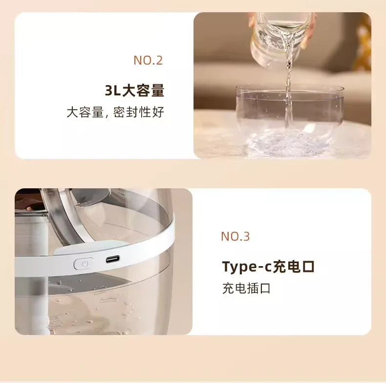 Humidifier Air Purifier Double Spray Humidifier with Night Light Quiet Humidifier Cool Mist Aromatherapy Heavy Fog Home Tool New