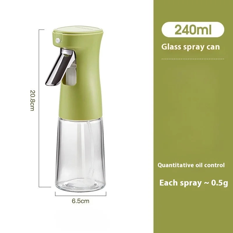 240ml Glass Oil Spray Bottle Atomized Air Fryer Oil Spray Bottle Kitchen Cooking Tool Press Type Air Fryer Spray Oil Bottles