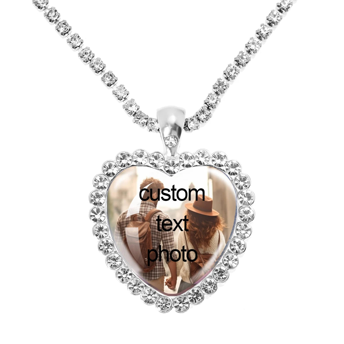 Customized Necklaces For Personalised Custom Pendant Peach Heart Necklace Glass Pendants Mum Dad Baby Custom Gifts Jewelry