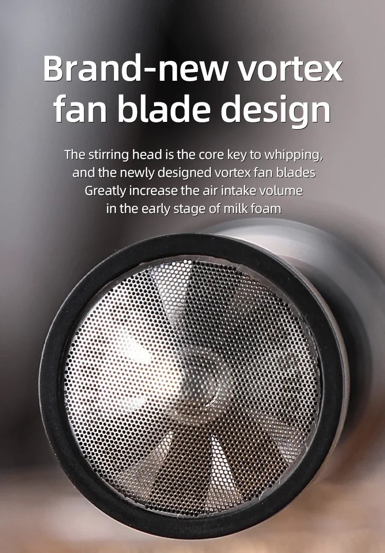 Bincoo UPGRADED Electric Coffee Frother/MILK Whisk+Egg Beater MINI Food Blender USB Rechargeable Handheld 2 Speeds Espresso Tool
