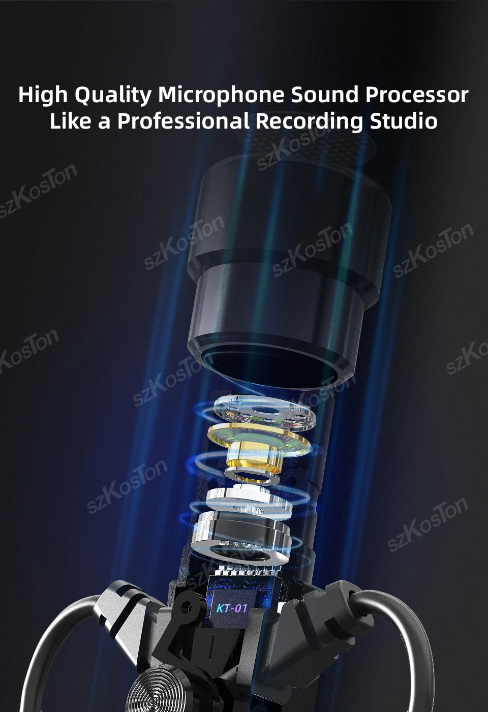 Wired HiFi Headphones with Mini Condenser Microphone Bass Dynamic Earphone Noise-Cancelling Headset for Sports Music Karaoke