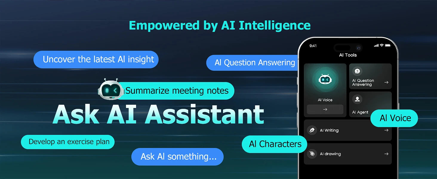 AI Voice Recorder with App Control Utilizing Advanced AI for Transcription And Summarization Portable Audio Recording Device