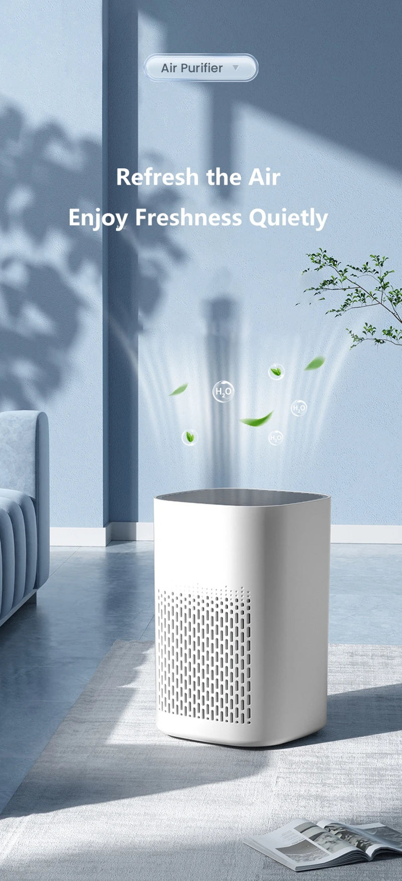 Air Purifier Smoke Odor Negative Ion Generator Household HEPA Air Purifier Efficient Purify Air Formaldehyde For Car Room