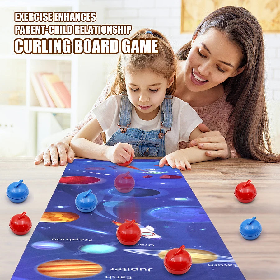 Table curling game is suitable for teenagers or adults, with 8/16 roller skates to choose from for party entertainment games