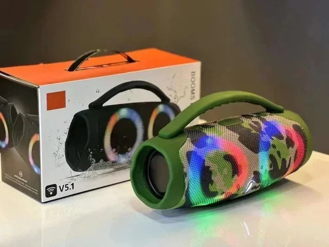 30W high power bluetooth speaker portable RGB colorful light waterproof wireless subwoofer 360 stereo surround TWS FM boombox