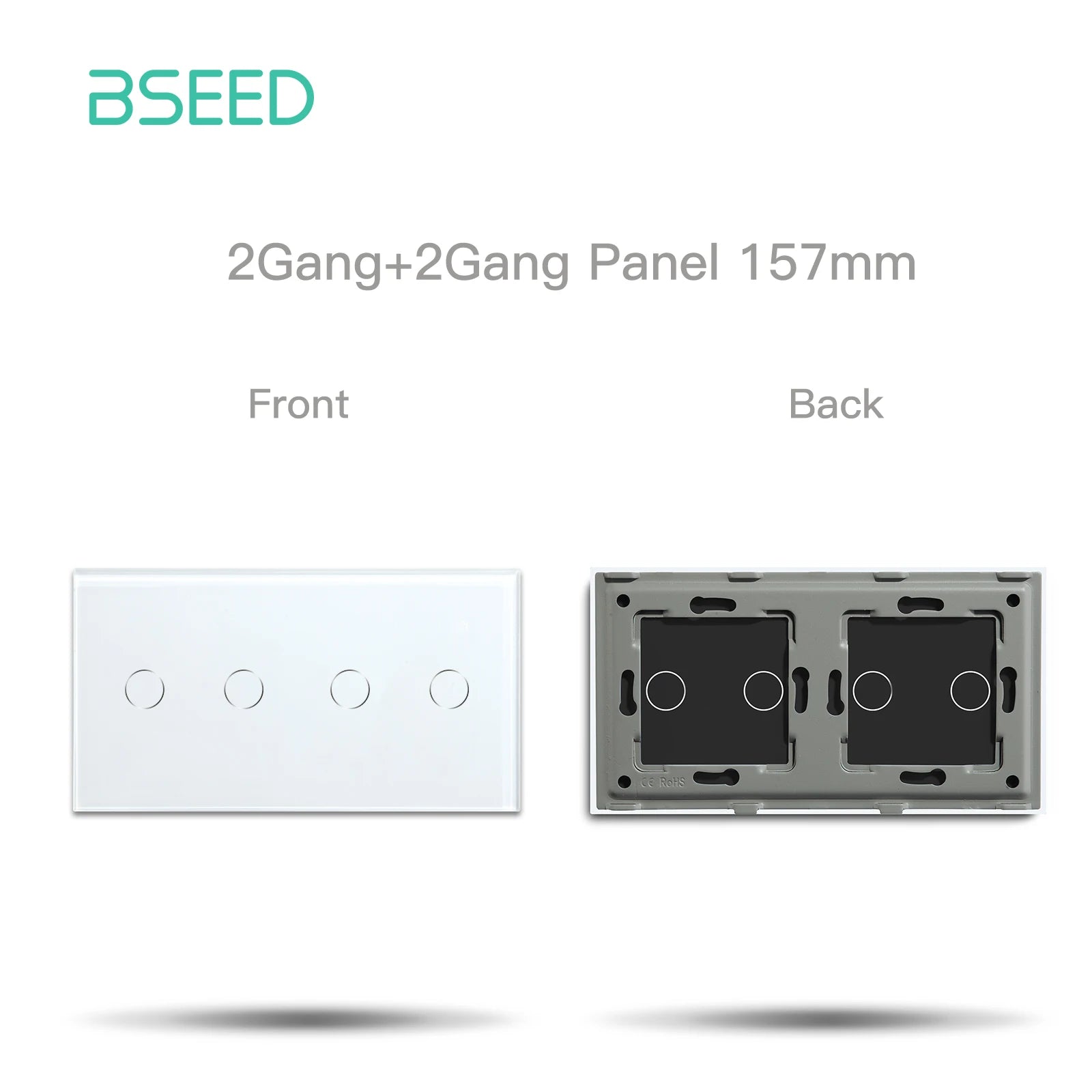 BSEED 1/2/3Gang Smart Zigbee Switches Function Part Touch Glass Front Panel EU Wall Socket Smart Plug DIY Parts Free Combination