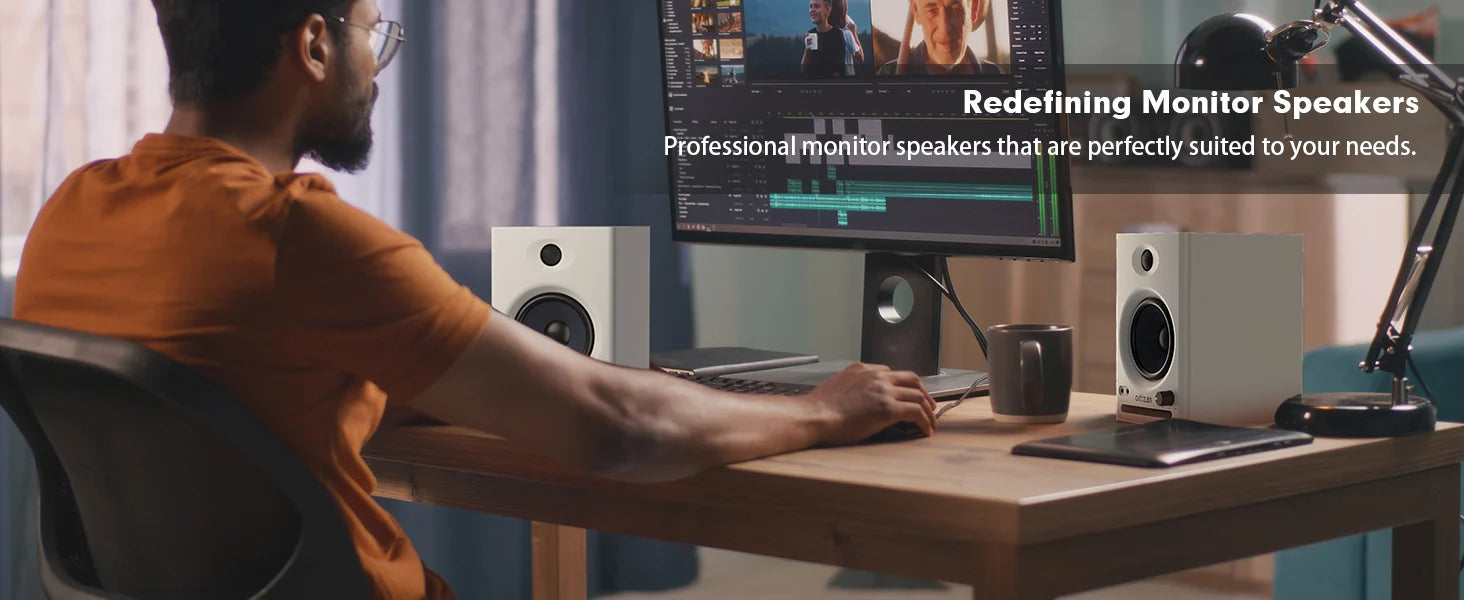 Ortizan Audio Bookshelf Active Speakers Studio Monitor，Bluetooth 5.3 Wireless Computer TV PC USB DAC HiFi Home Subwoofer System