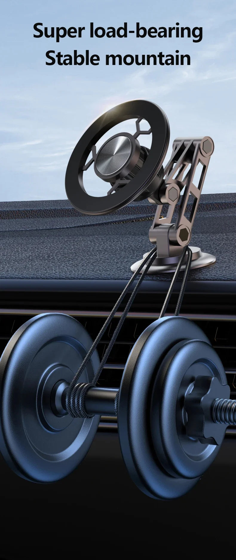 Metal Magnetic Car Phone Bracket with 360° Degree Rotating Accessory Foldable Ventilated Magnet Gps Cars Accessories for Phones