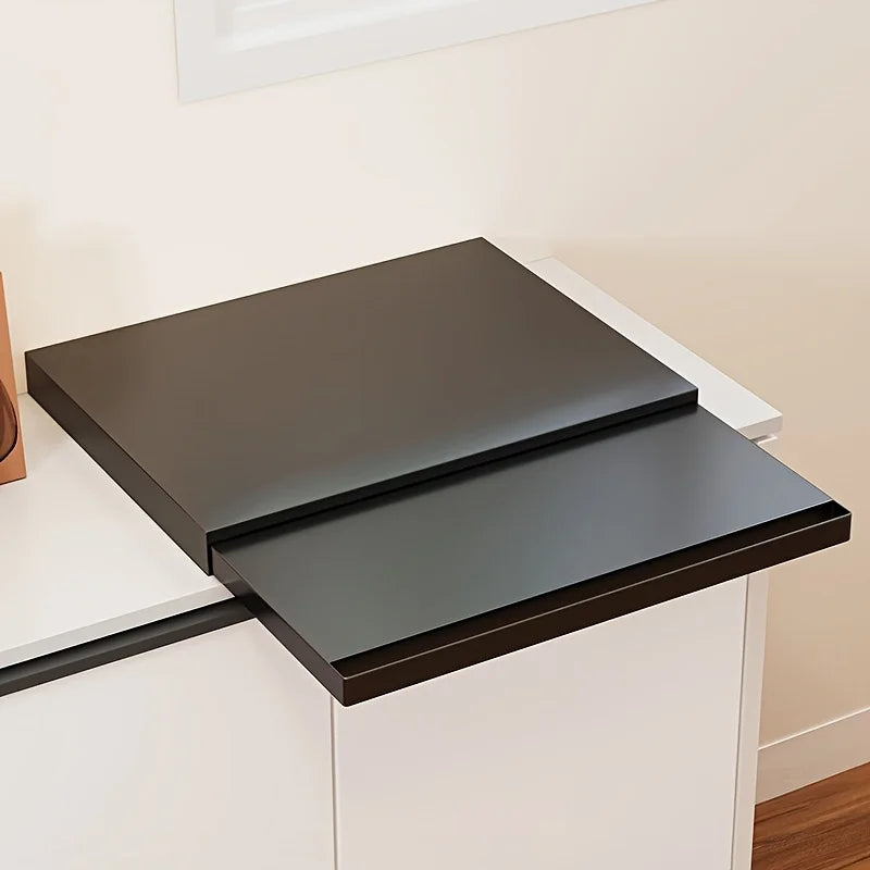 Modern Metal Utility Rack with Pull-Out Shelves & Drawers – Versatile Microwave Stand for Oven, Cookware and Tabletop Storage