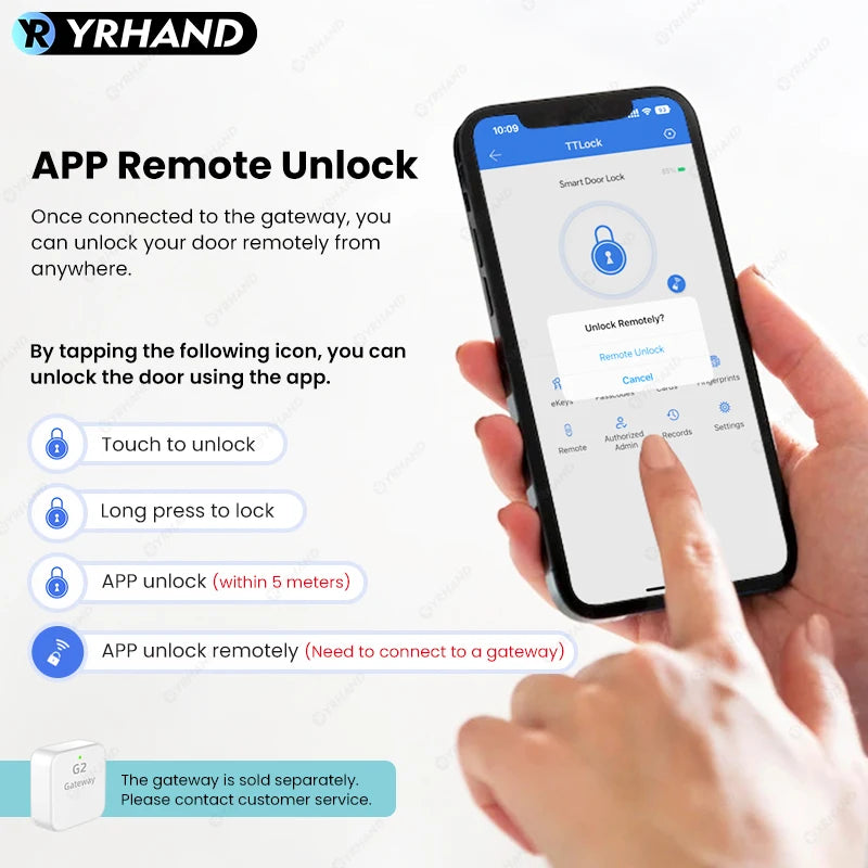 Bluetooth TTLock App Fingerprint Lock cerradura inteligente Touch Screen Smart Lock Security Digital Electronic Lock For Home