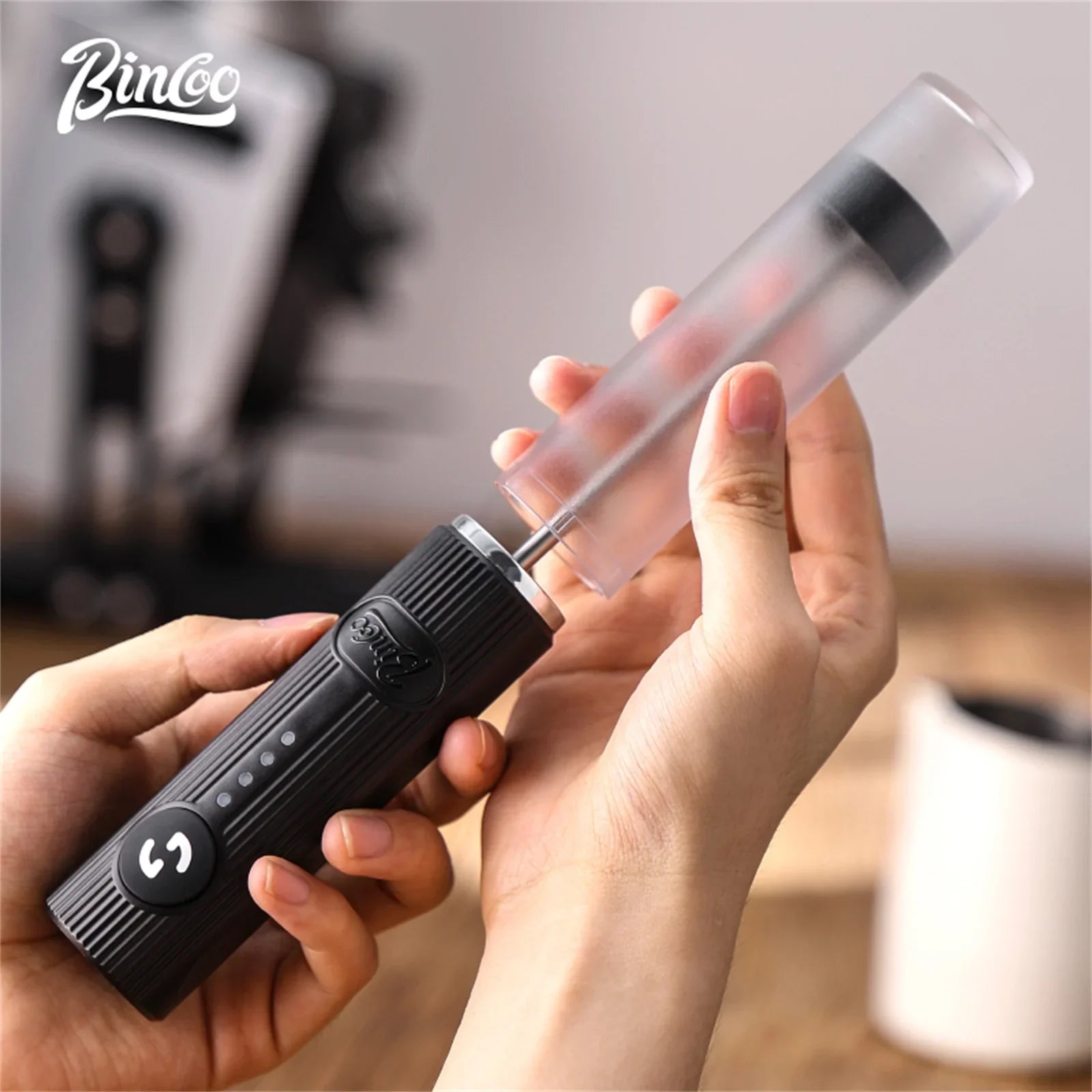 Bincoo UPGRADED Electric Coffee Frother/MILK Whisk+Egg Beater MINI Food Blender USB Rechargeable Handheld 2 Speeds Espresso Tool