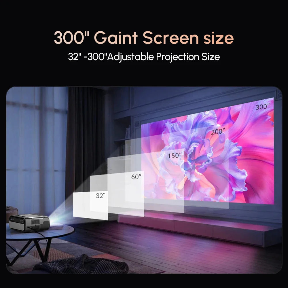 4K Projector 3200ANSI Netflix Certified Native 1080P Android 14 Auto Focus Auto Keystone WiFi6 BT5.4 Outdoor Home Theater HDR10
