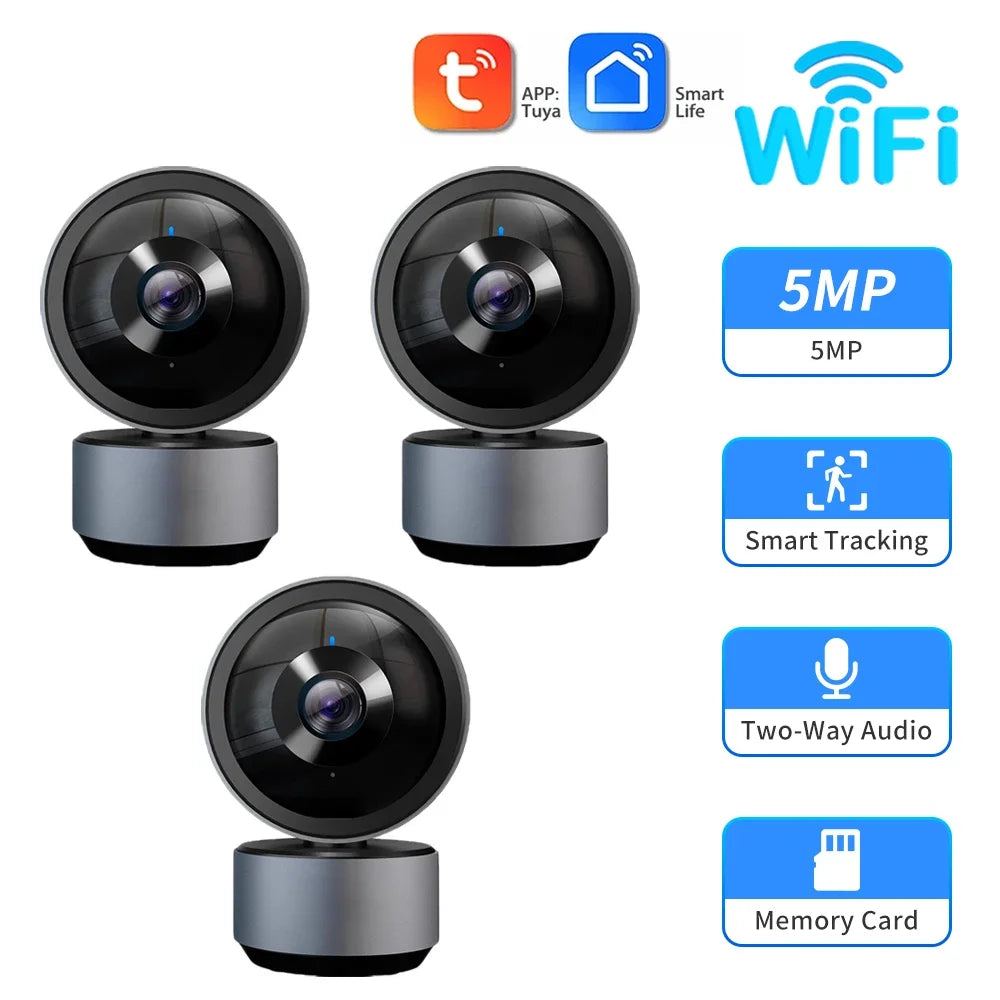 Smart Life 5MP IP WiFi Camera Surveillance Security Baby Monitor Automatic Human Tracking Cam Two Way Audio Indoor Video Camera