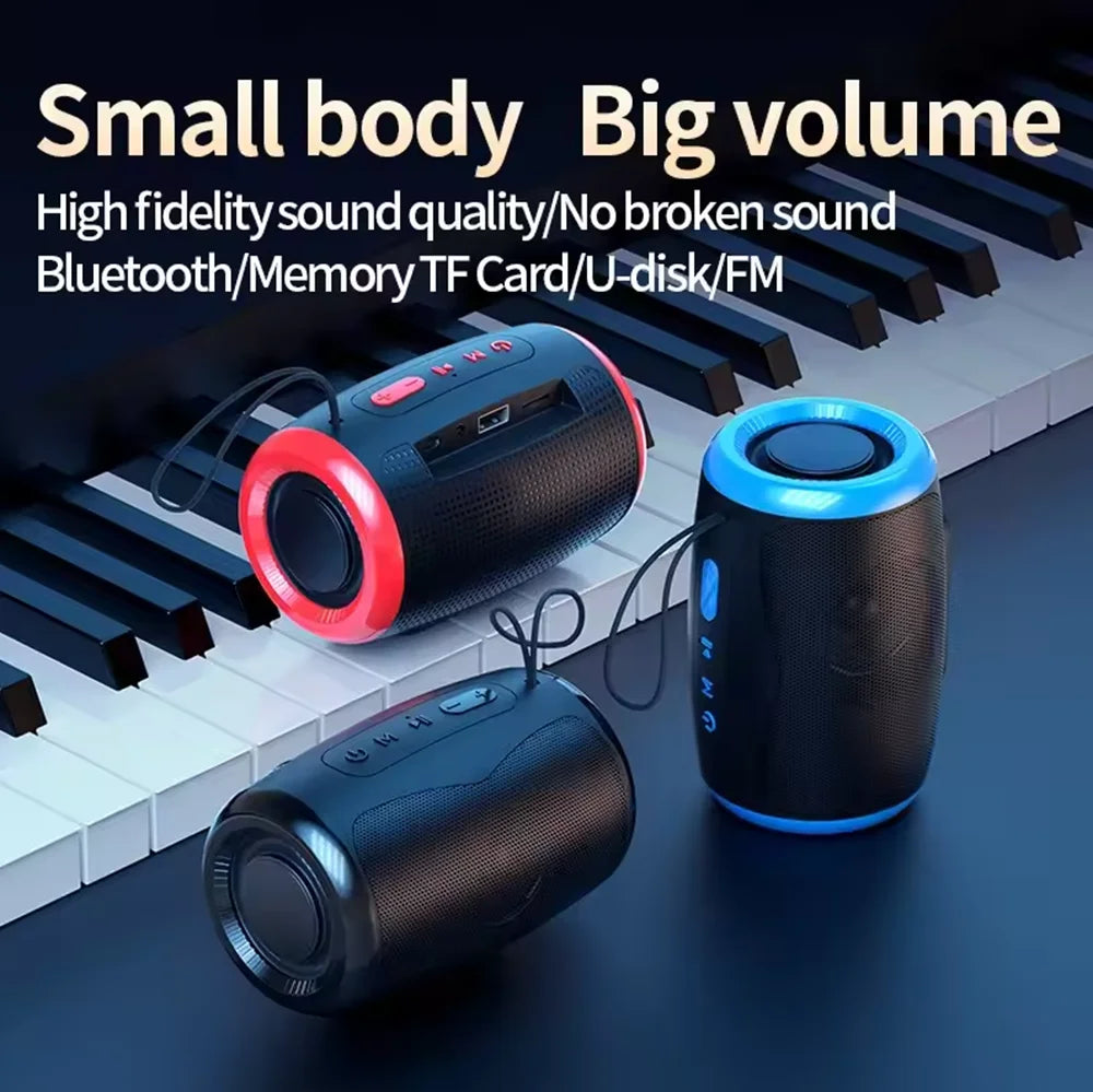 Portable Bluetooth Speaker Outdoor Waterproof Wireless TWS Radio Column Box Speaker Support TF card Stereo 3D Hi-Fi Music Player