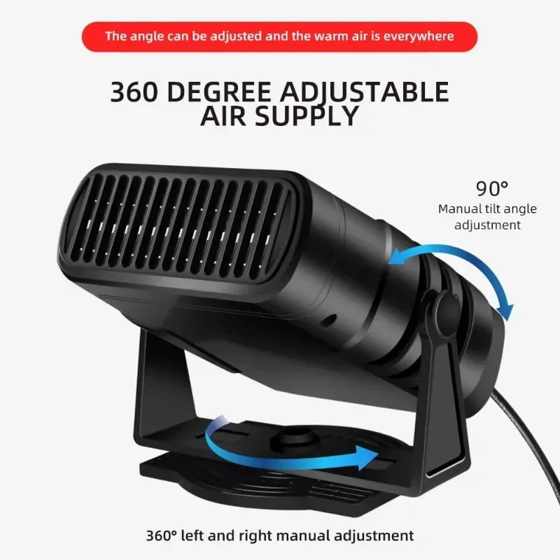 12/24V Car Heater 2 in 1 Car Cooling & Heater Fan Car Windshield Fast Heating Defrost Defogger Electric Heating Dryer Demister