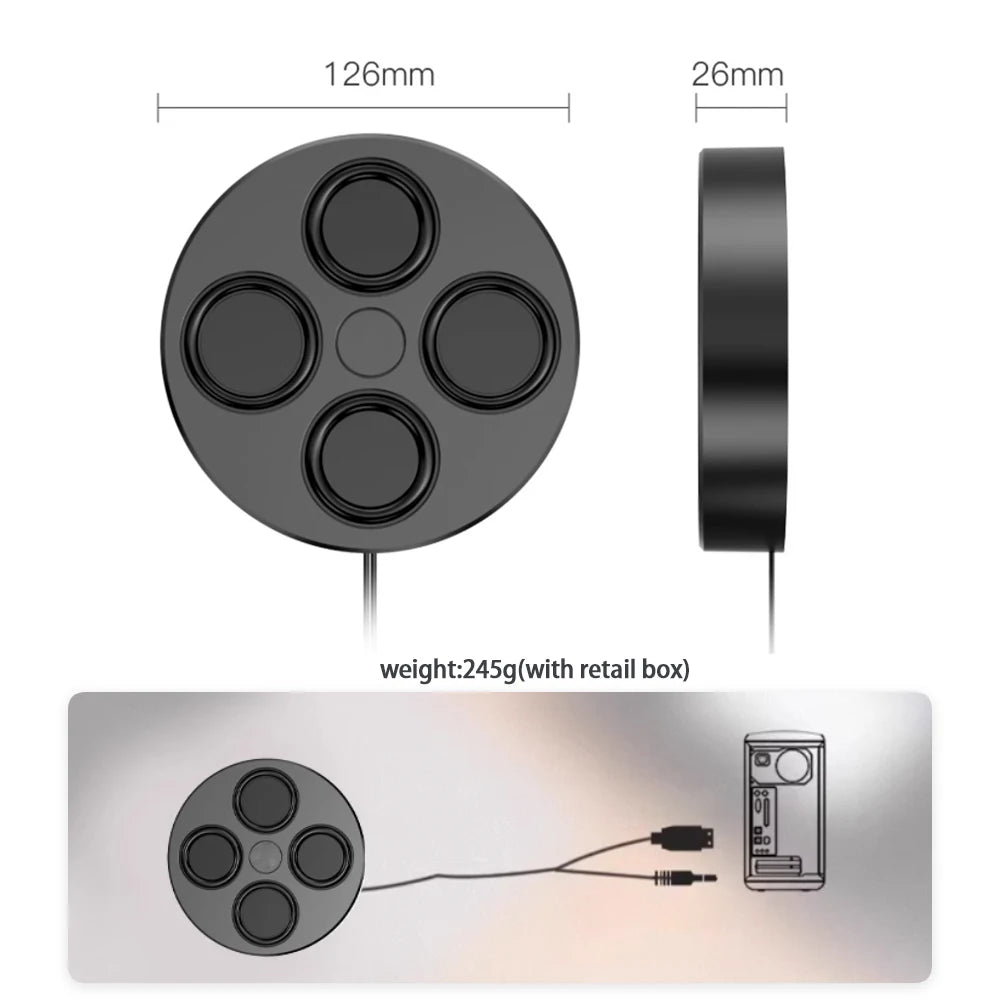 USB speakers for PC 4.9“ ultrathin 26mm Magnetic Stereo surround sound 6Ohm 6Wx2 for laptop
