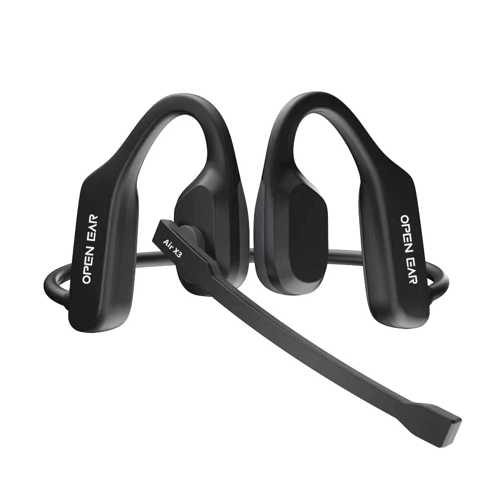Open Ear Headset Bluetooth 5.3 Air Conduction Wireless Headphones with Noise Cancelling Mic for Office Running Cycling Driving