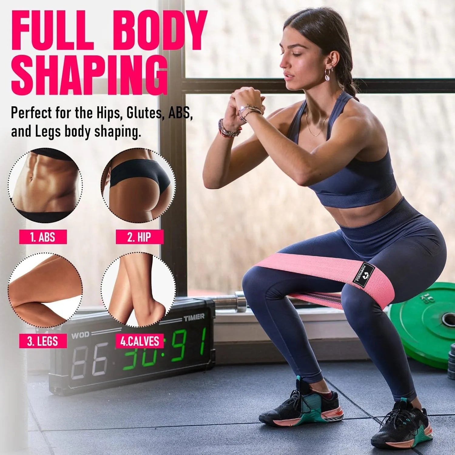 Fabric Resistance Bands for Working Out, 3 Set of Stretch Bands for Booty Legs for Yoga Starter, Pilates Flexbands