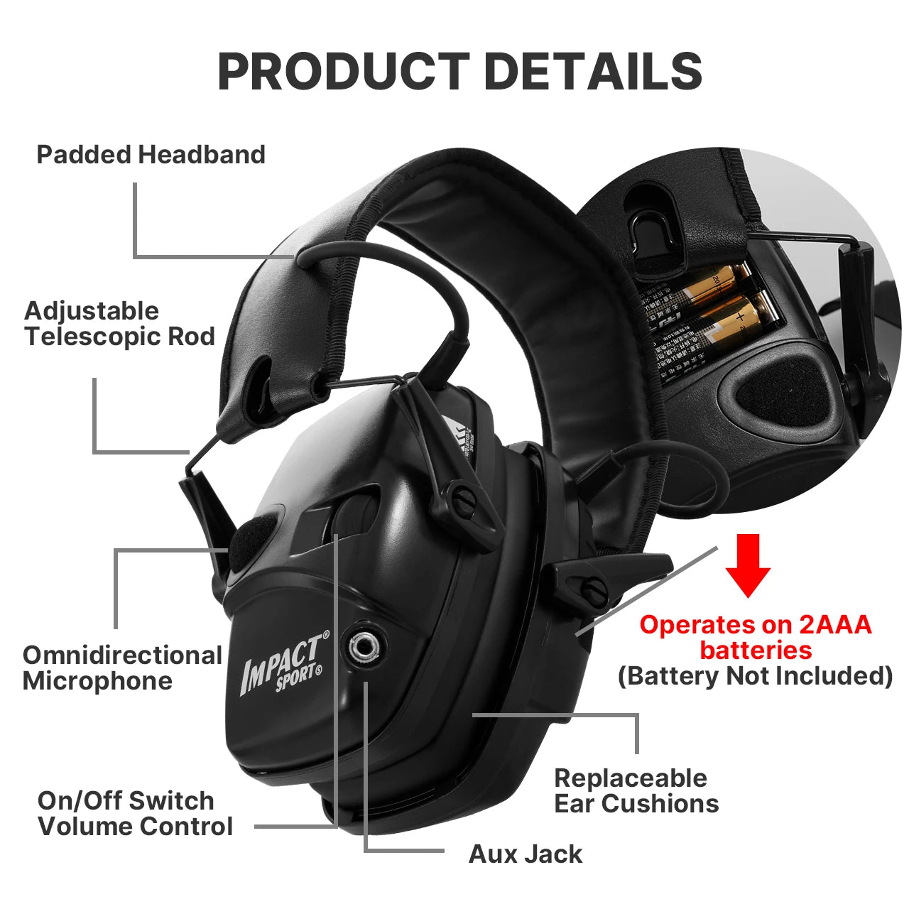 Electronic Shooting Headset Headphones for Hearing Protection Ear Protect Noise Reduction Active Hunting Tactical Earmuff