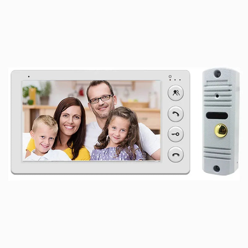 ANJIELO7Inch Video Intercom System Outdoor Metal Doorbell Waterproof Cold ResistanVideo Door Phone Home Night Vision Lock Unlock