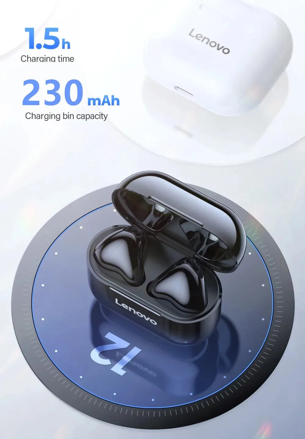 New Lenovo LP40 Earphones TWS Wireless Bluetooth Earbuds Bass Touch Control Stereo Noise Reduction Long Standby Original