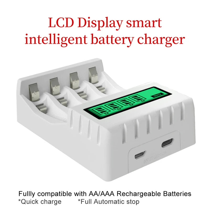 LCD Display Smart Intelligent Battery Charger With 4 Slots  For AA/AAA NiCd NiMh Rechargeable Batteries aa aaa Charger