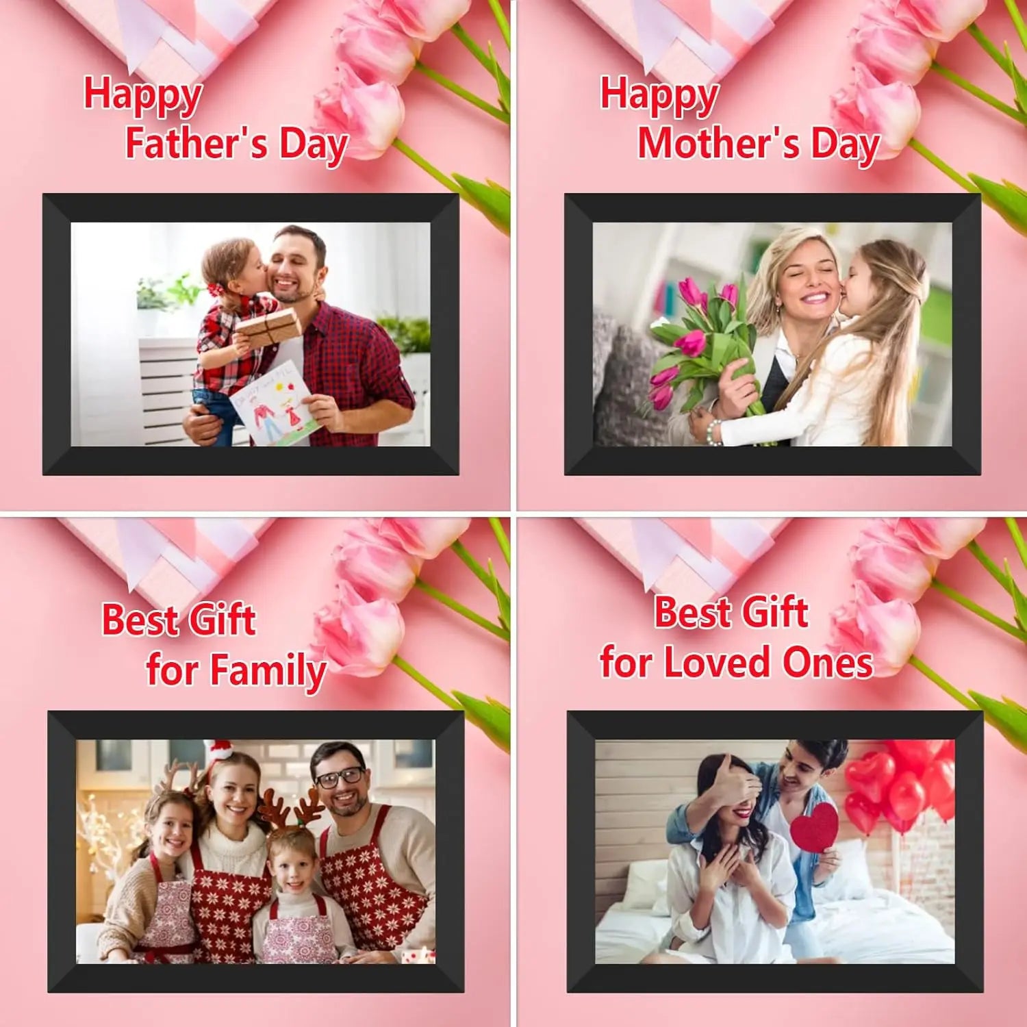 Frameo 10.1 Inch WiFi Digital Picture Frame 1280 * 800 IPS HD Cloud Smart Digital Photo Frame Wall Mountable Christmas Gift