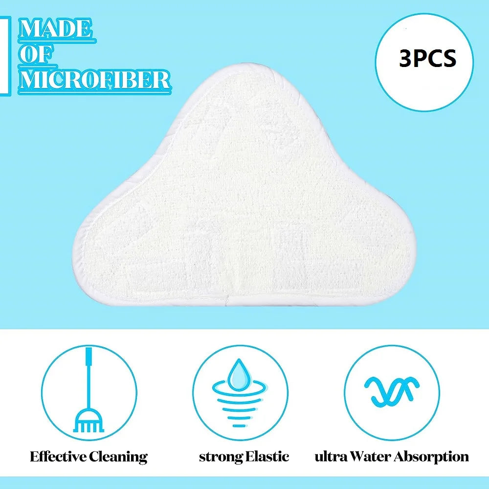 5PCS Replacement Steam Mop Pad Washable Microfiber Reusable Cloth Thicken Pads for H2O Mop X5 Triangular Drag