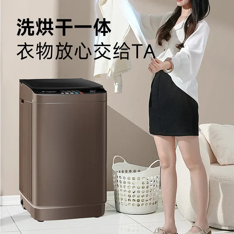 Washing machine automatic household washing and drying integrated 10KG large-capacity drum rental dormitory new model