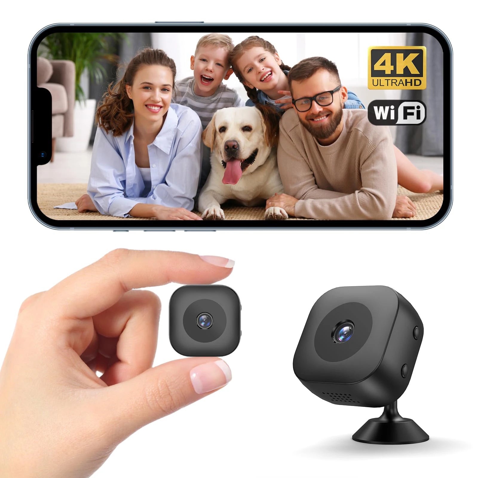 Smart 4K Mini Camera Full Color Night Vision High Definition WiFi Monitor Waterproof Motion Detect Home Security Monitor