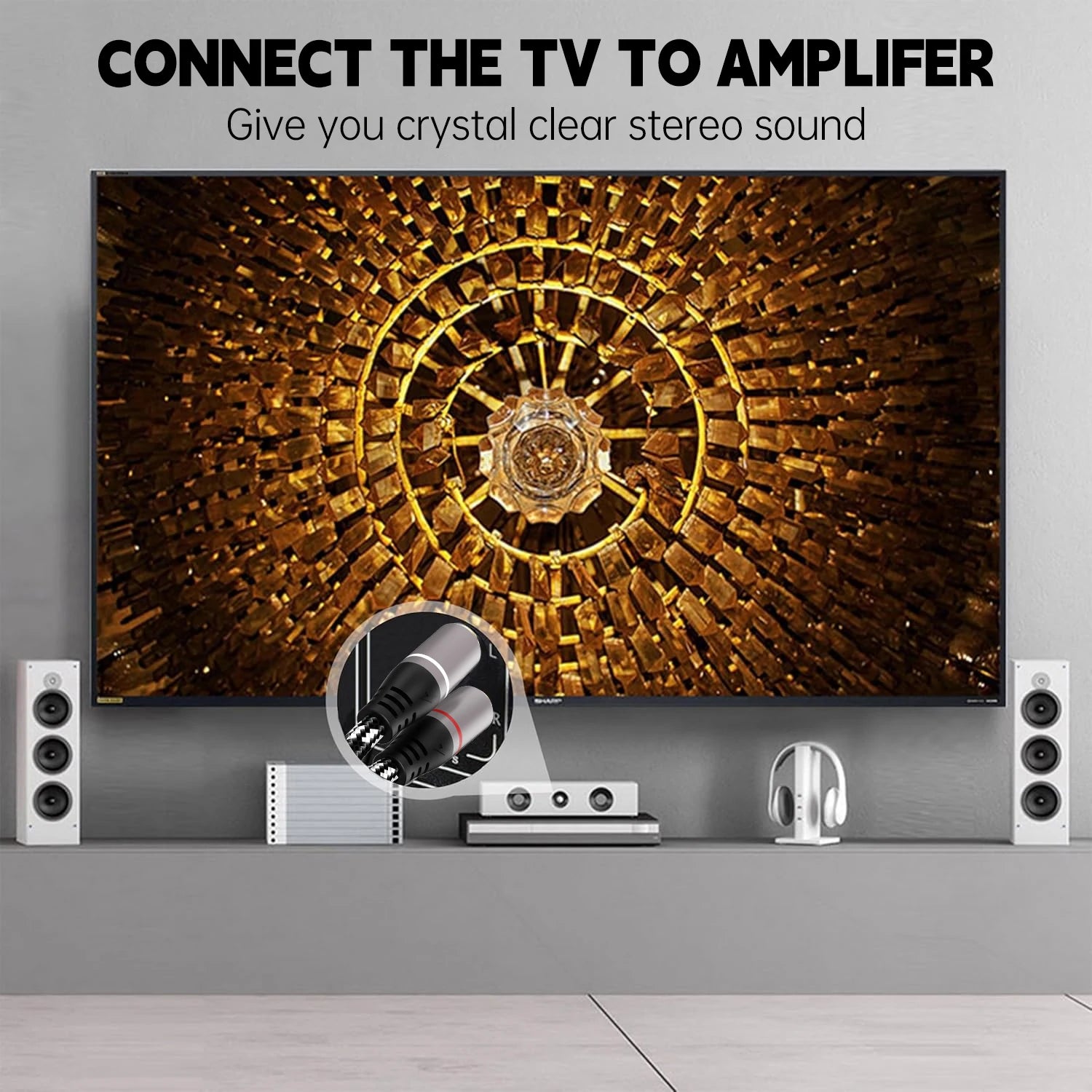HIFI Stereo RCA Cable 2RCA to RCA Audio Cable Male To Male Aux Cables for Home Theater HDTV DVD Loudspeaker Box Power Amplifier