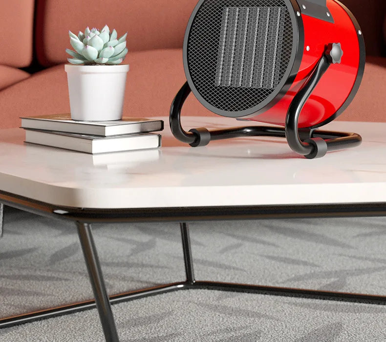 Electric Heating Fan 2000W Portable Space Heater Adjustable Thermostat 2 Heat Settings + Fan Mode Overheat & Tip-Over Protection