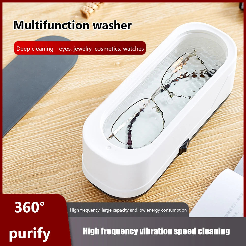 Ultrasonic Cleaning Machine Jewelry Eyeglasses Watches Cleaner USB Rechargeable Cleaning for Pacifier Makeup Tool Eyeglasses