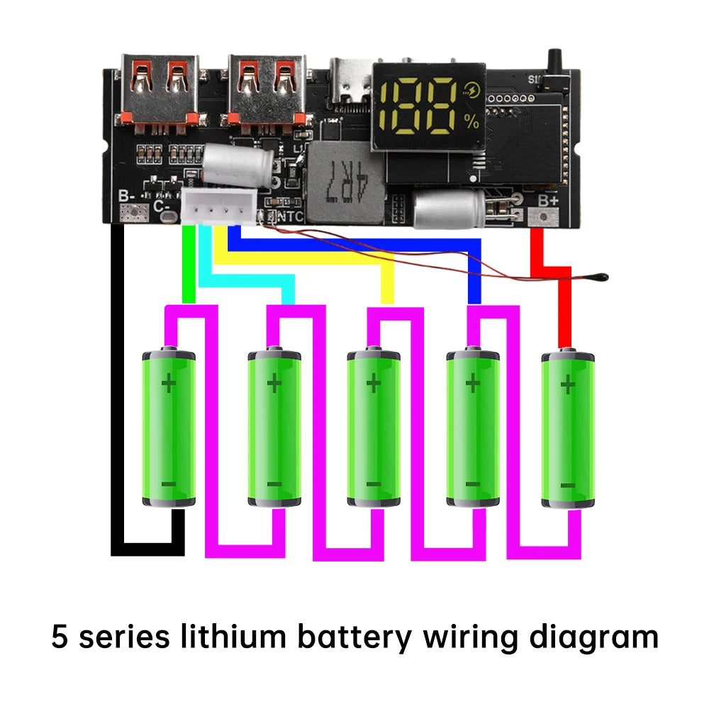 3S 4S 5S 65W 100W Power Bank Dual Type-C Bidirectional Super-Fast Charging Module Power Bank Circuit Board