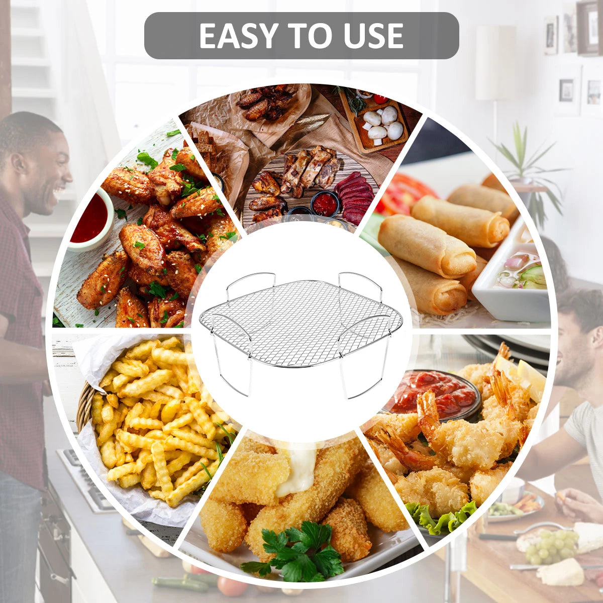 Multifunctional Roasting Rack 1/2 PCS Compatible Airfryer Dehydrator Steamer Roasting Cooking Tools for Air Fryer Accessories