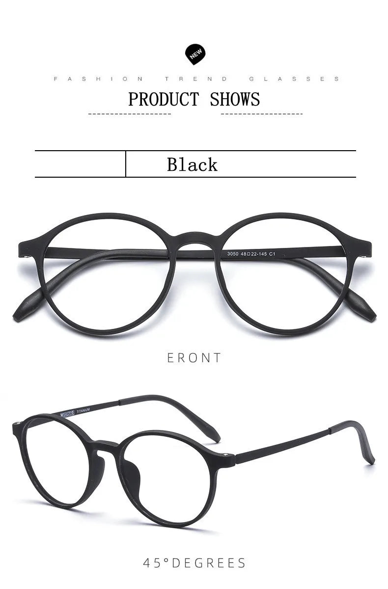 Ultralight Titanium Alloy TR90 Reading Glasses For Men And Women Retro Round Anti blue Light Presbyopia Glasses 0 +100 +150 +250