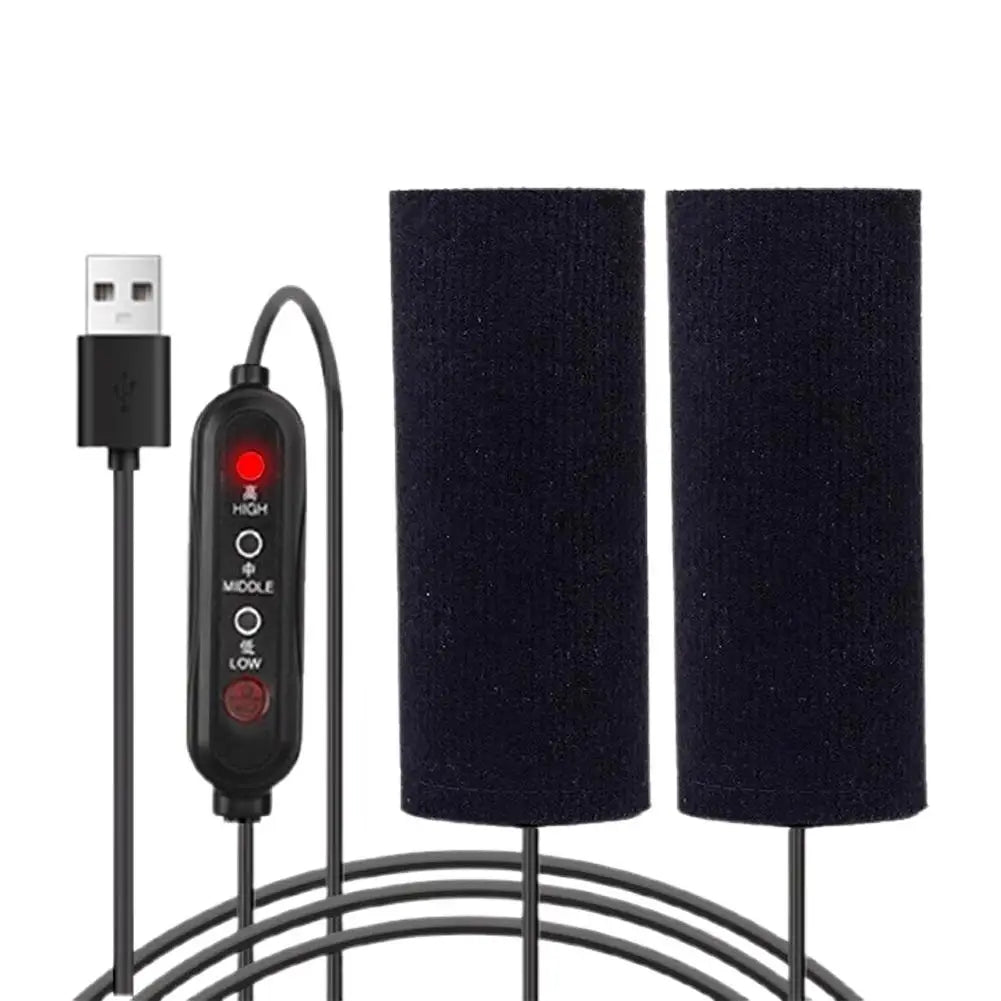 Motorcycle USB Heated Handlebar Grips 3 - Gear Temperature Control Fast Heating Non-Destructive Stick-On Installation Warmers