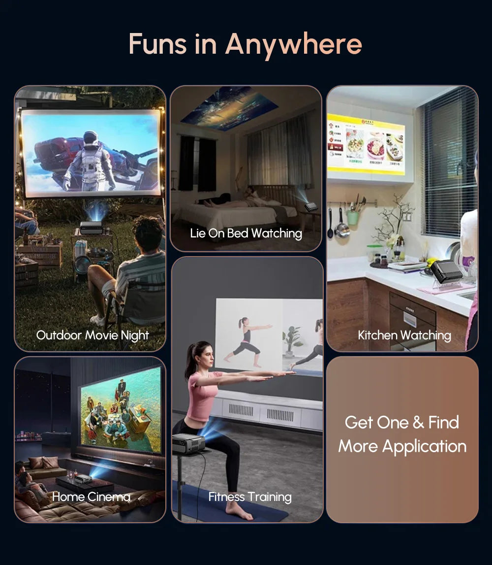 4K Projector 3200ANSI Netflix Certified Native 1080P Android 14 Auto Focus Auto Keystone WiFi6 BT5.4 Outdoor Home Theater HDR10