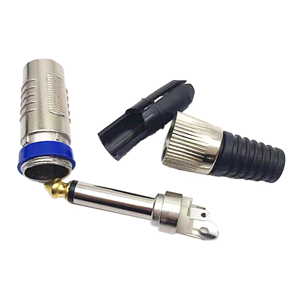 5PCS Audio Adapter Set: 6.35mm to RCA/3.5mm Gold-Plated Plugs, Metal Housing, Screw-Lock, Hi-Fi Sound for Mic/Amp/Speaker