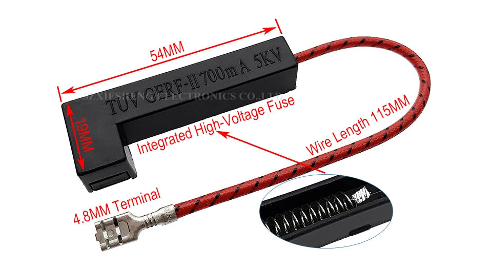 5KV Microwave Oven Integrated High Voltage Fuse 0.65A 0.7A 0.75A 0.8A 0.85A 0.9A 700mA 800mA For LG Midea Galanz Microwave Oven