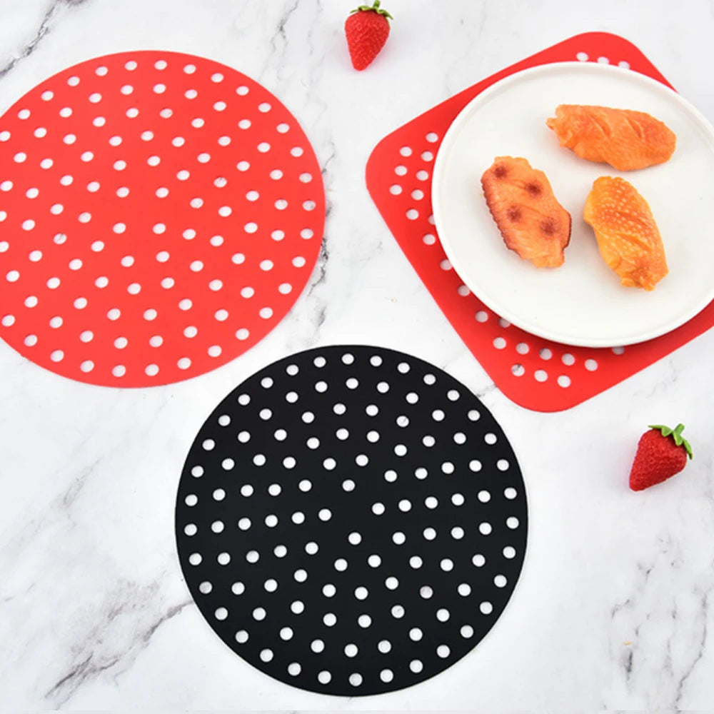 Air Fryer Silicone Mat Kitchen Accessories Non-stick Baking Mat Pastry Tools Accessories Bakeware Oil Mats Cake Grilled Saucer