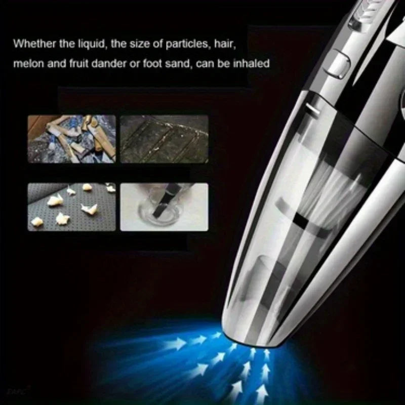 12V Rechargeable Car Vacuum - Portable Handheld Cleaner with Washable Filter for Auto Use