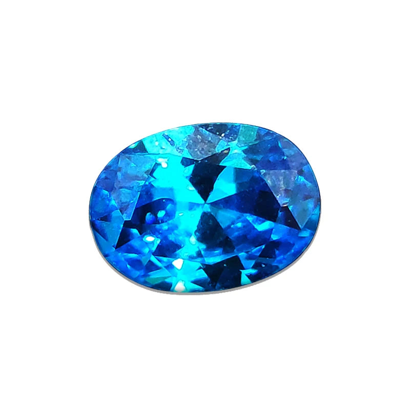 Corundum Ceylon Sea Blue Sapphire Gems Circular Shape Cushion Faceted Cut Loose Aquamarine Gemstone Set Gift Box