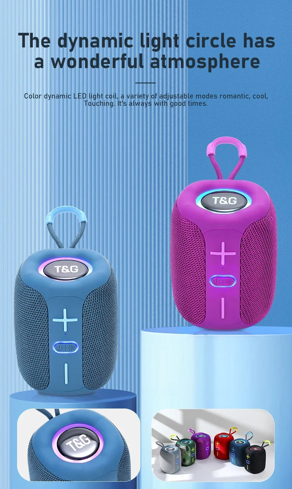 T&G TG658 Bluetooth Speaker Portable Wirelress Soundbar FM Radio AUX TF Card Play Outdoor Fun Camping Riding Hiking Music Box