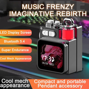 Portable Wireless Bluetooth Speaker Stereo Surround Metallic Outdoor Speaker LED Display Screen with RGB Desktop Subwoofer
