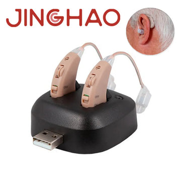 Hearing Amplifiers Set with New Digital Technology Invisible Design and Rechargeable USB Dock  Pair Hearing Aids