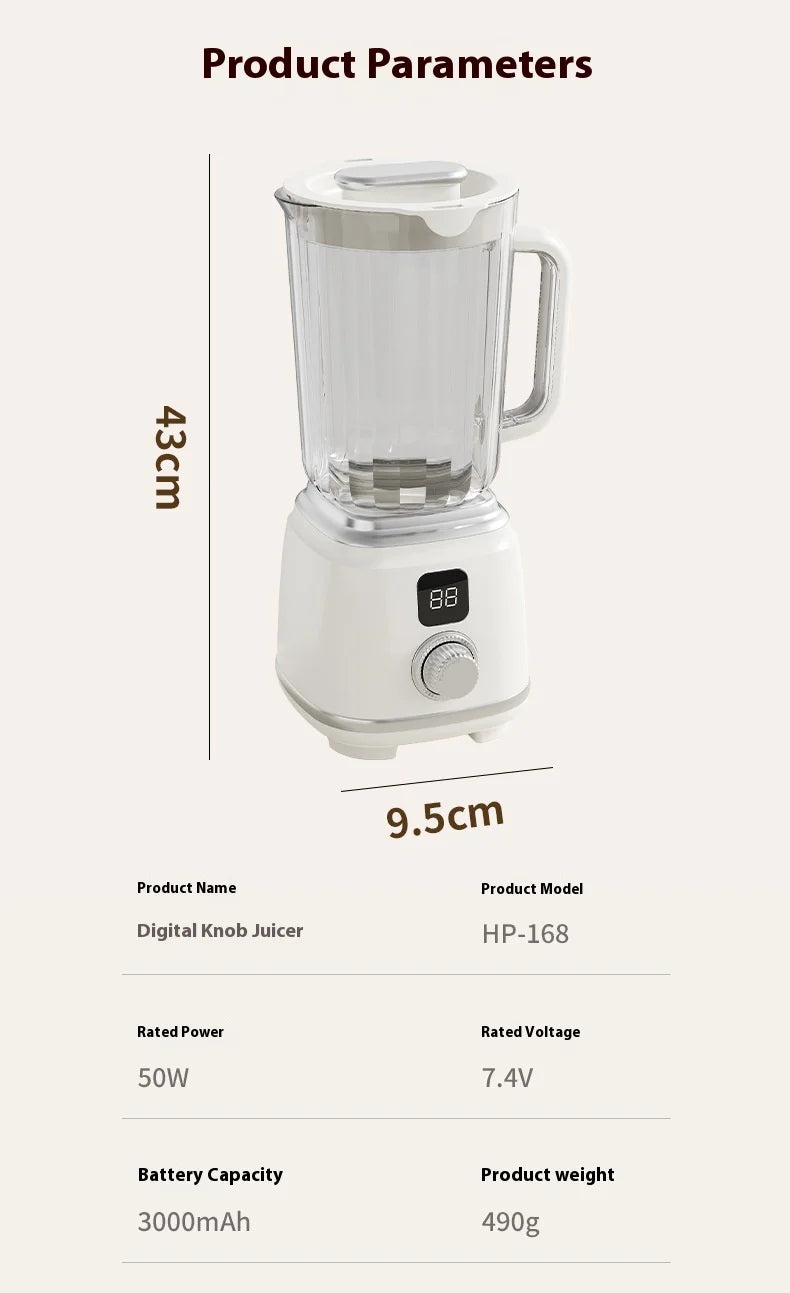 New Home Blender 10 Blades 3000mAH Multifunctional Juicer Ice Crusher Juice Extractor High Juice Rate Kitchen Tools