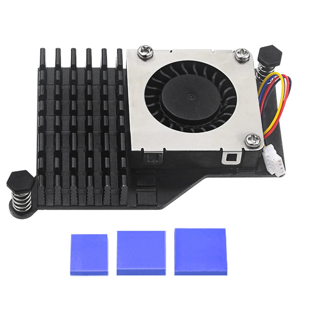 For Raspberry Pi 5 Active Cooler Metal Heatsink Radiator with Adjustable Speed Cooling Fan Cooling Heat Sink Radiator