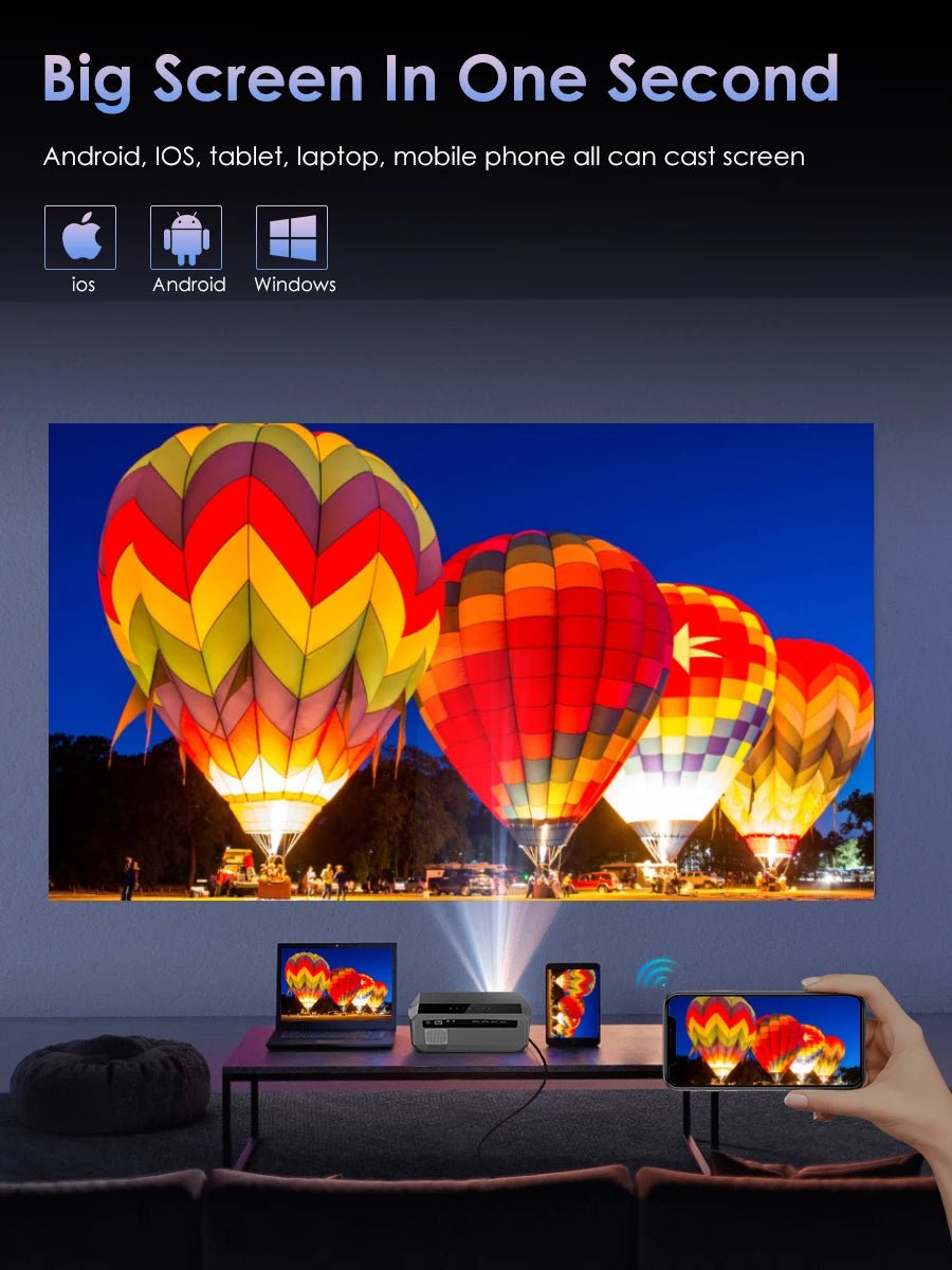 4K auto focus movie projector 3800 ANSI 2.4+5G wifi bluetooth 1080P full hd HDR android tv video daytime projector home theater