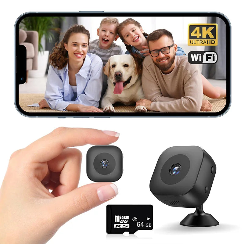 Smart 4K Mini Camera Full Color Night Vision High Definition WiFi Monitor Waterproof Motion Detect Home Security Monitor